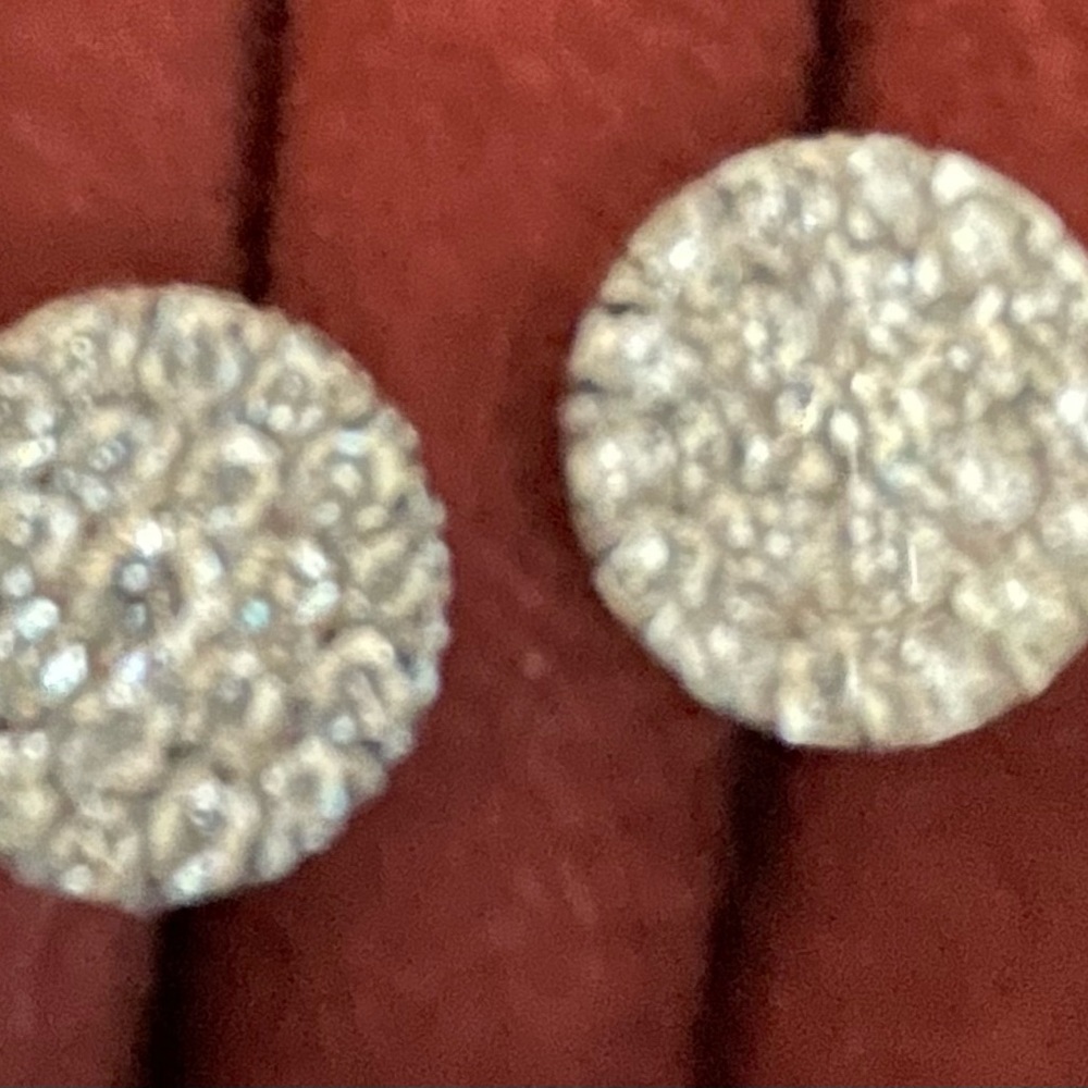 2.05ct diamond cluster earrings 14k white gold